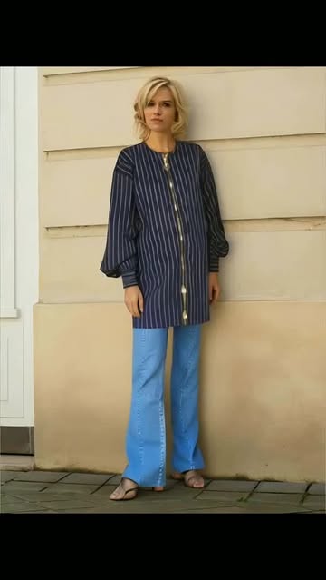 مانتو جلو زیپ دار